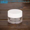 KJ-A série 5-100g PETG material espessura parede redondo frasco plástico transparente com tampas